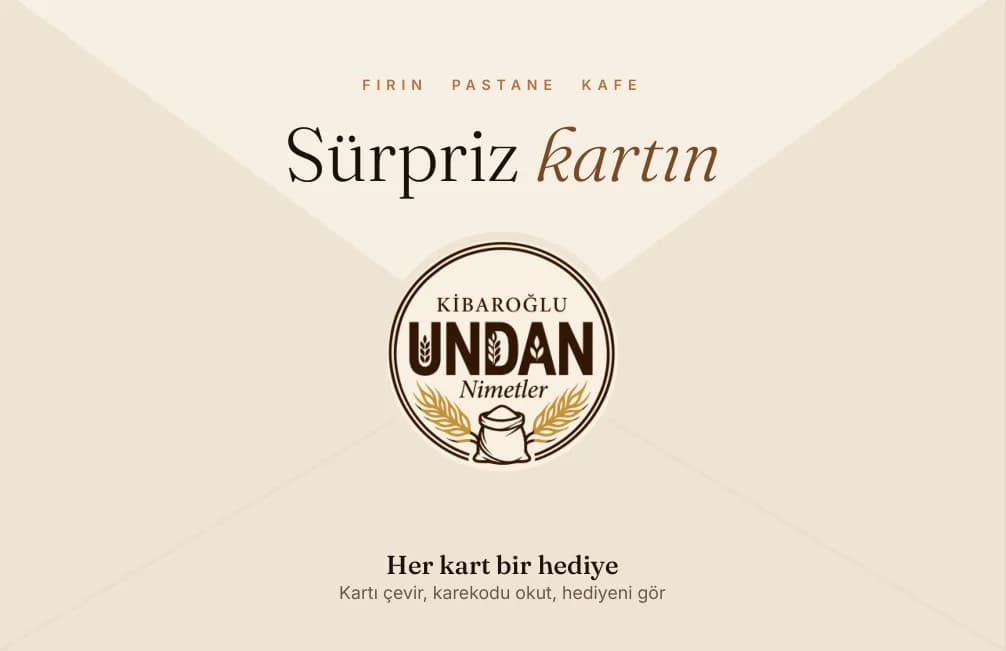 UNDAN Nimetler Sürpriz Kart zarfı: Her kart bir hediye